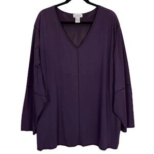 AVENUE Women's Lined PULLOVER TUNIC Top Plum Purple Size 30/32 (Missing Tag)